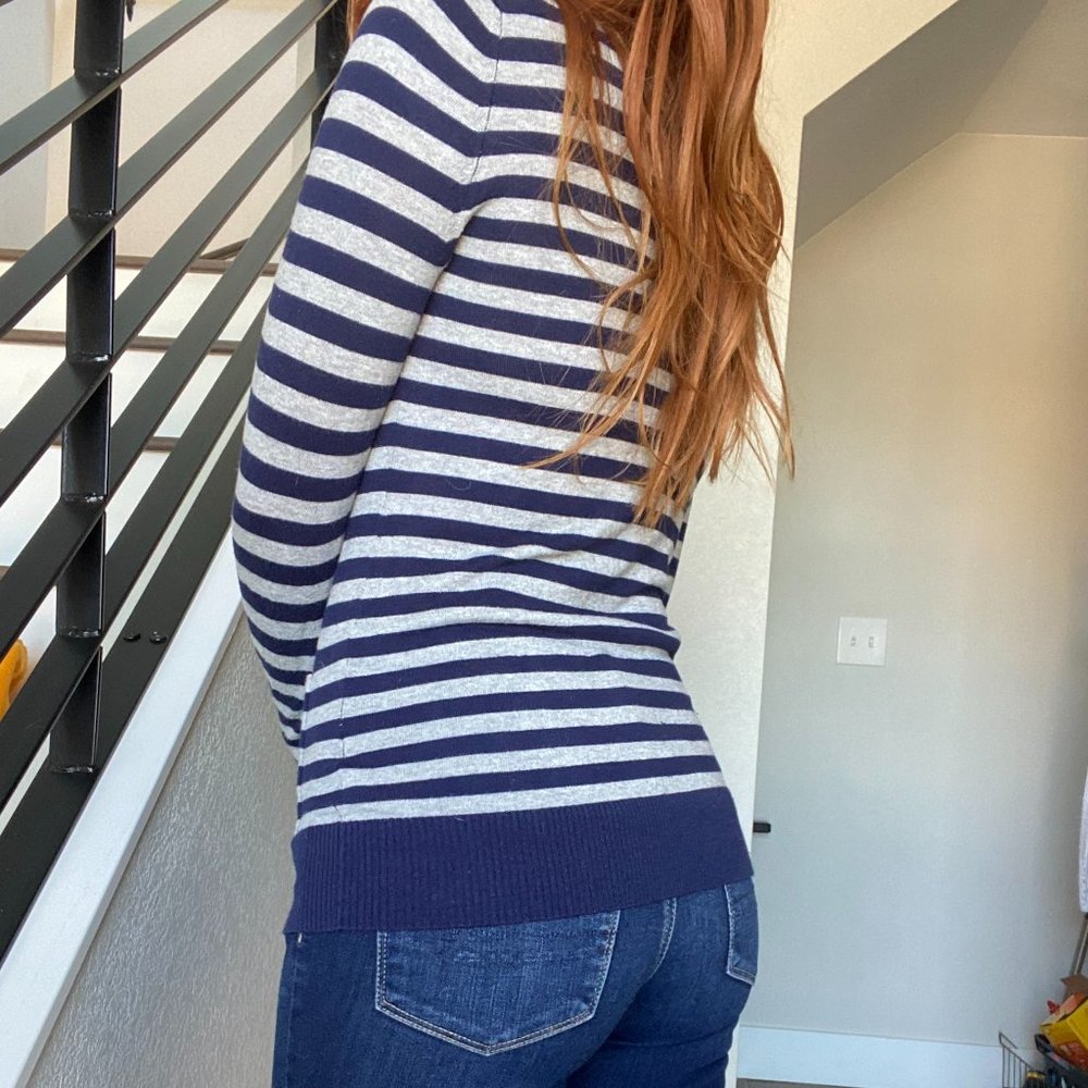 Striped Button-Up Cardigan - Picture 2 of 3